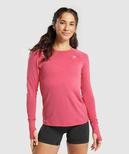 Gymshark Vital Light Long Sleeve Top - Bright Fuchsia Marl