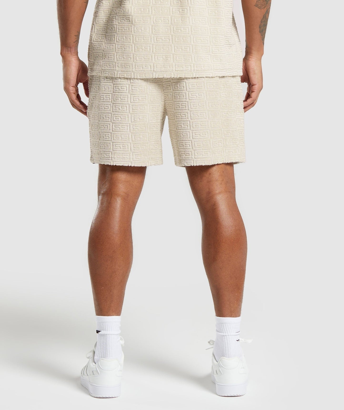 Gymshark Towelling 7" Shorts - Pebble Grey