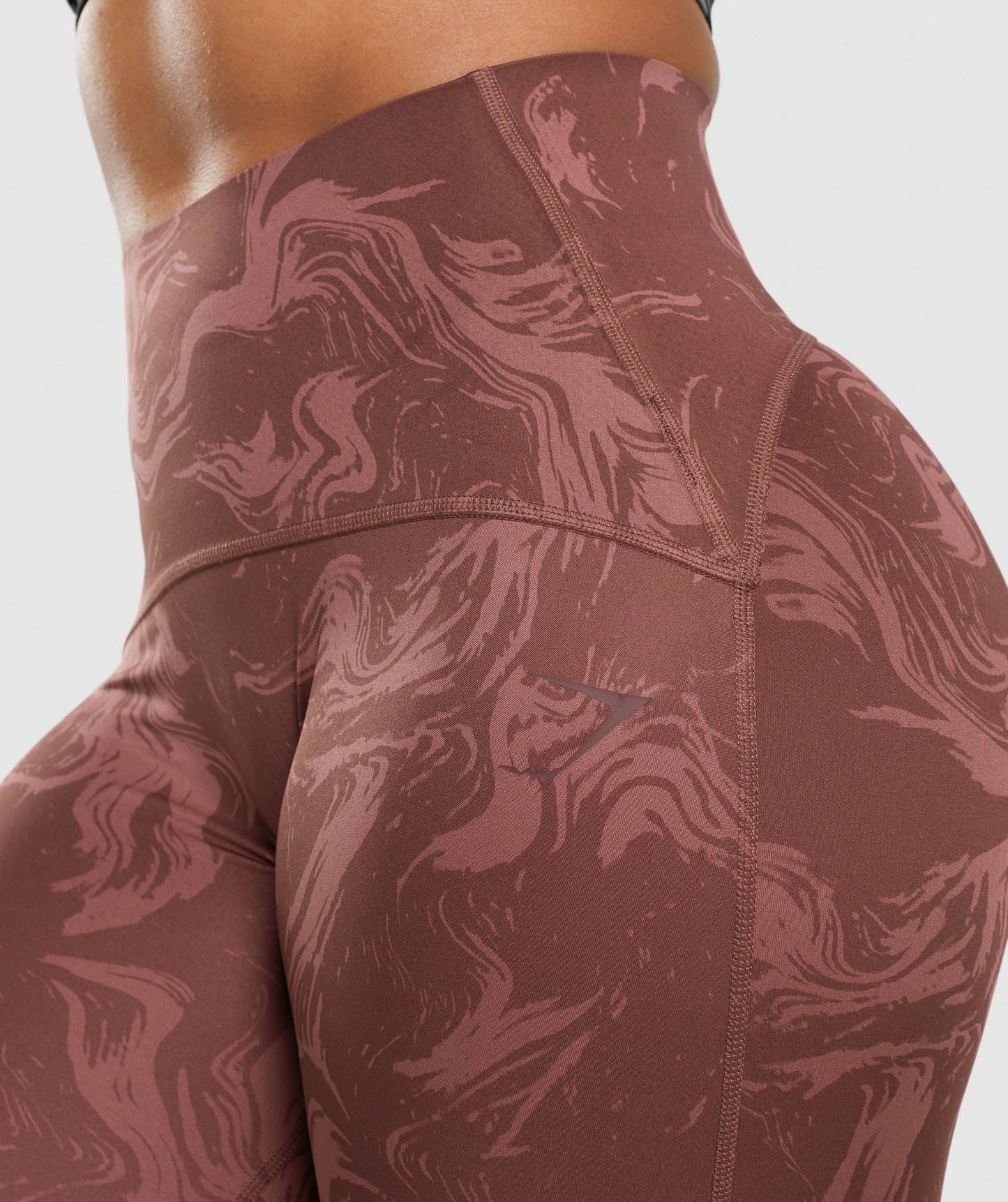 Gymshark Waist Support Leggings - Cherry Brown Print