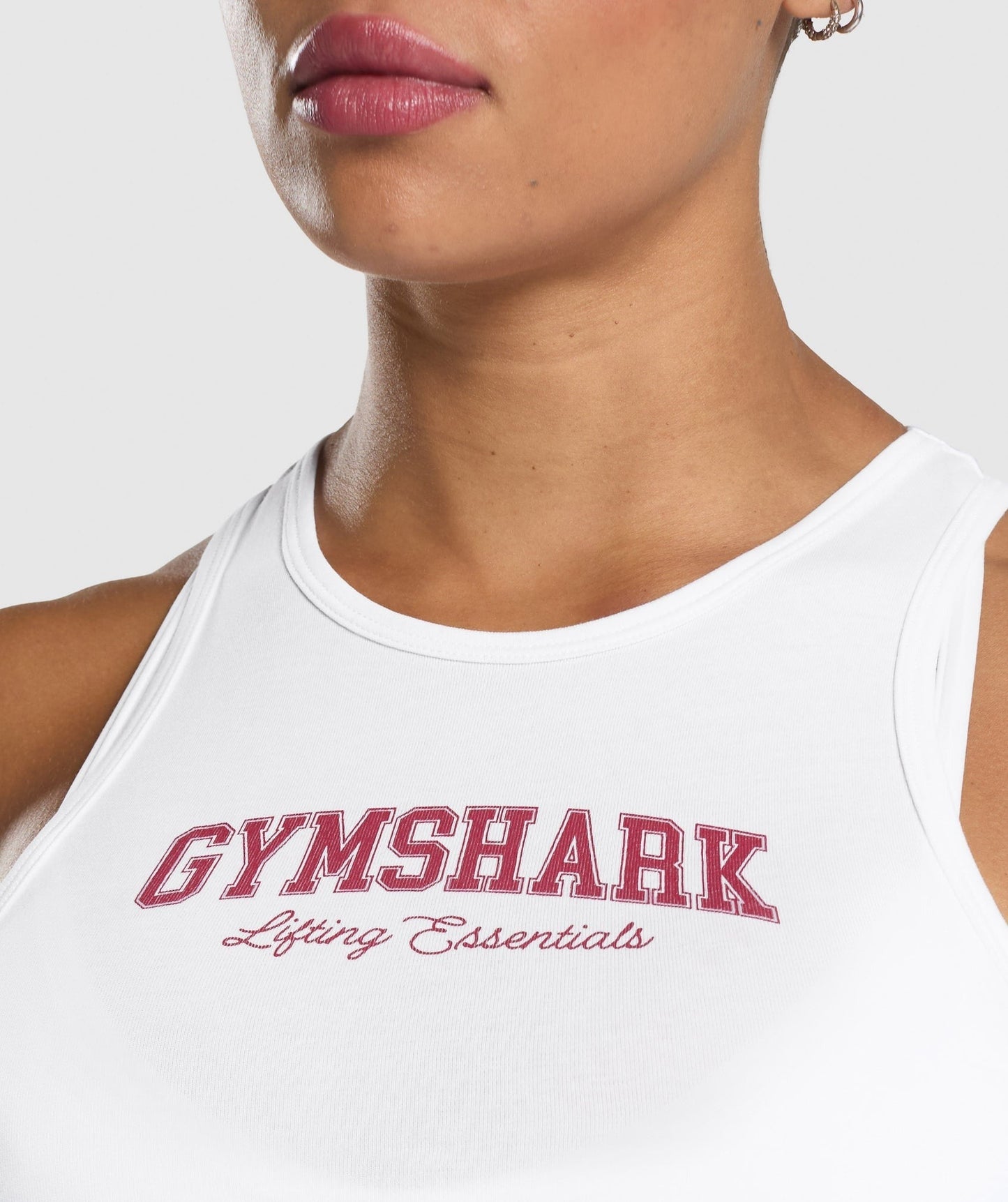Gymshark Lifting Essentials Graphic Tank - White