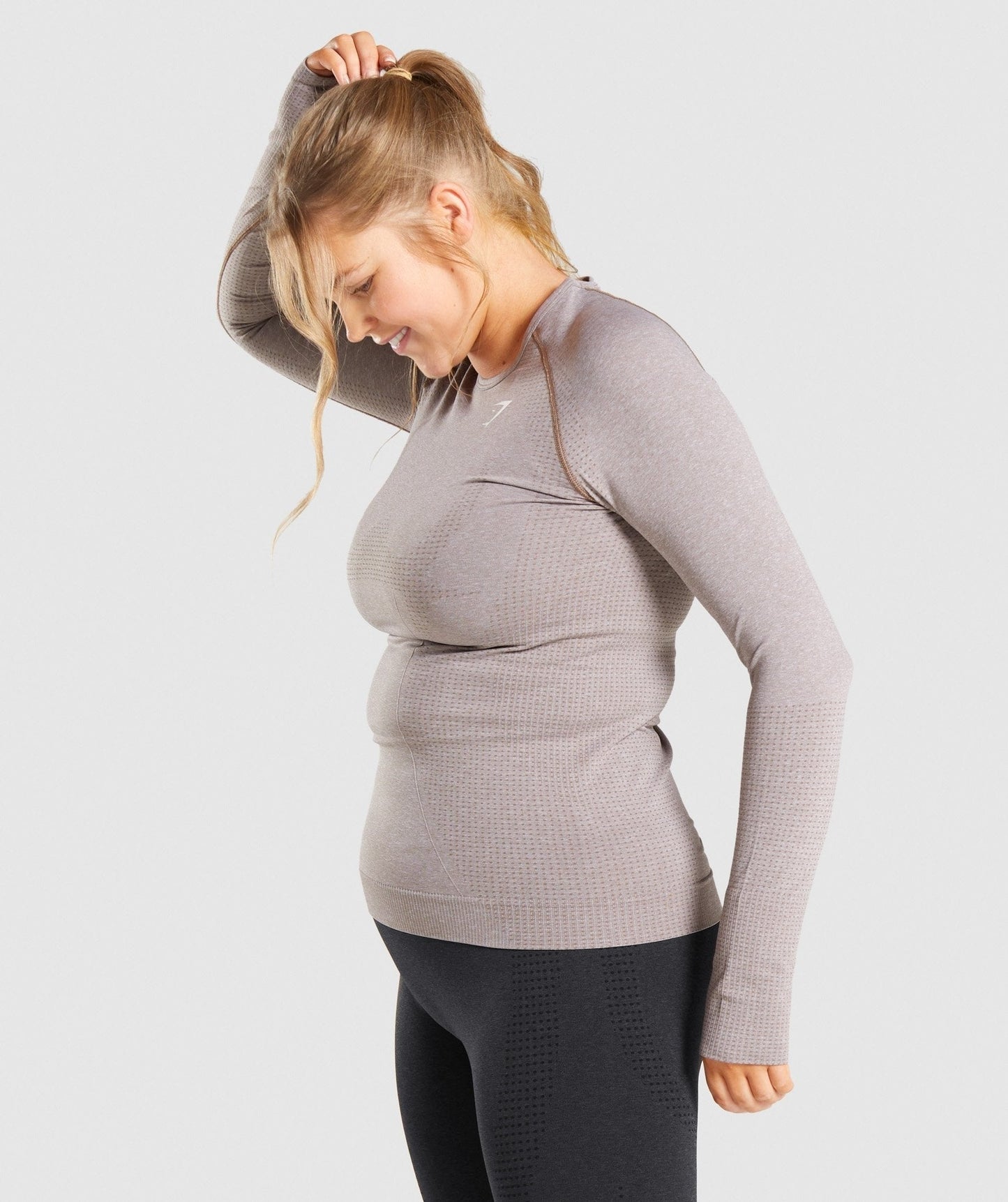 DNU - Gymshark Vital Seamless 2.0 Long Sleeve Top - Taupe Marl