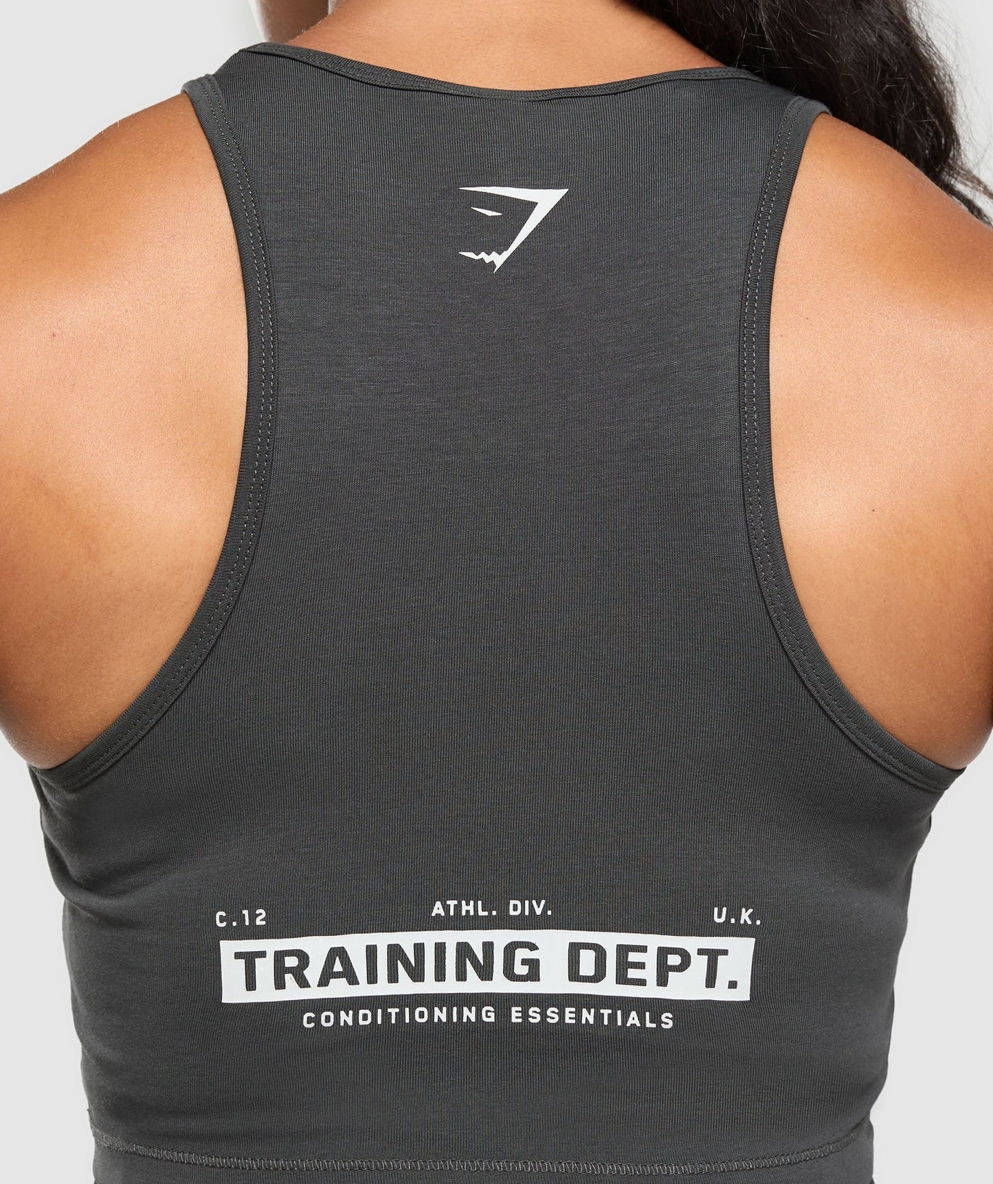 Gymshark Training Department Graphic Cropped Tank - Asphalt Grey