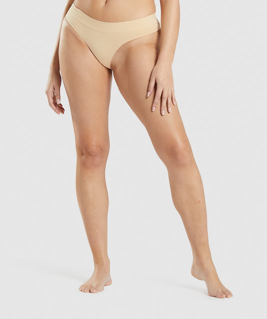 Gymshark Seamless Thong - Fawn Light Brown