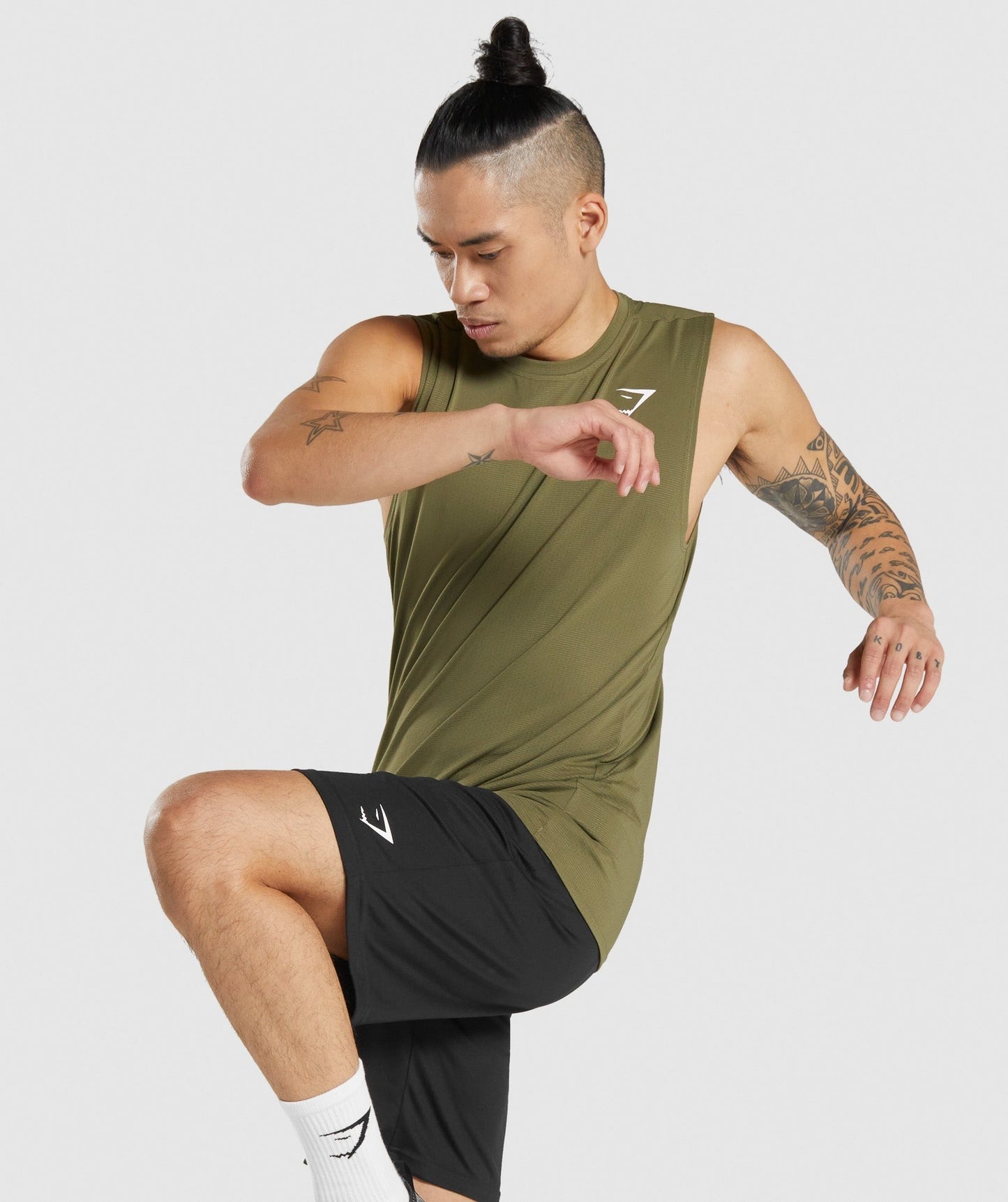 Gymshark Arrival Sleeveless Tee - Dark Green