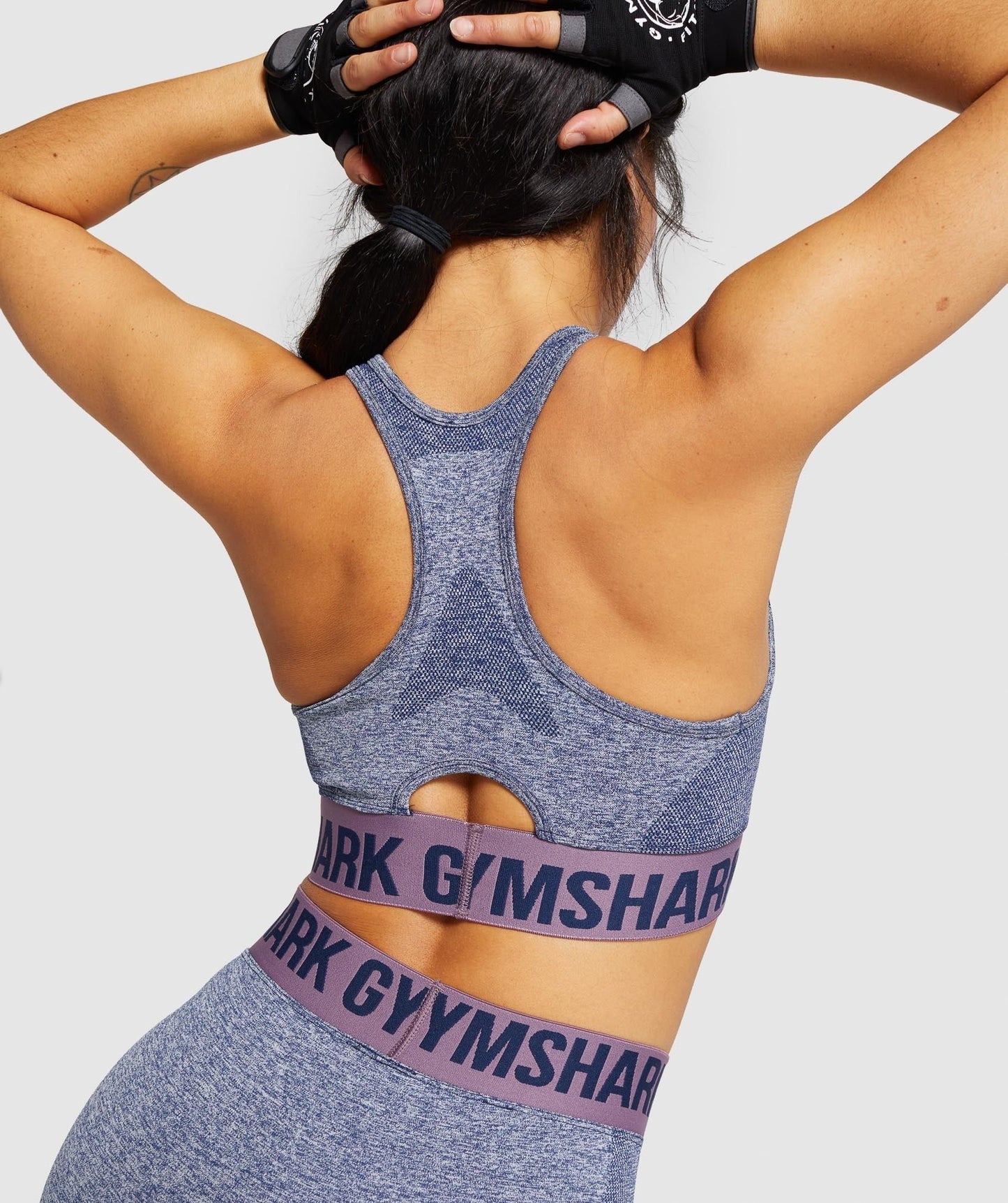 Gymshark Flex Sports Bra - Navy Marl/Purple