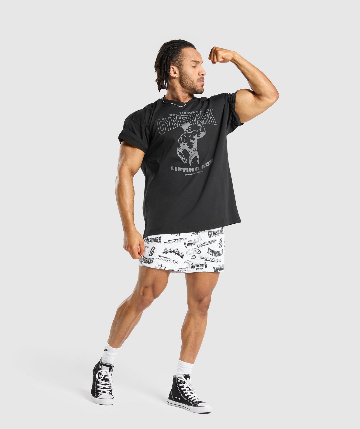 Gymshark Logomania Mesh 5" Shorts - Black