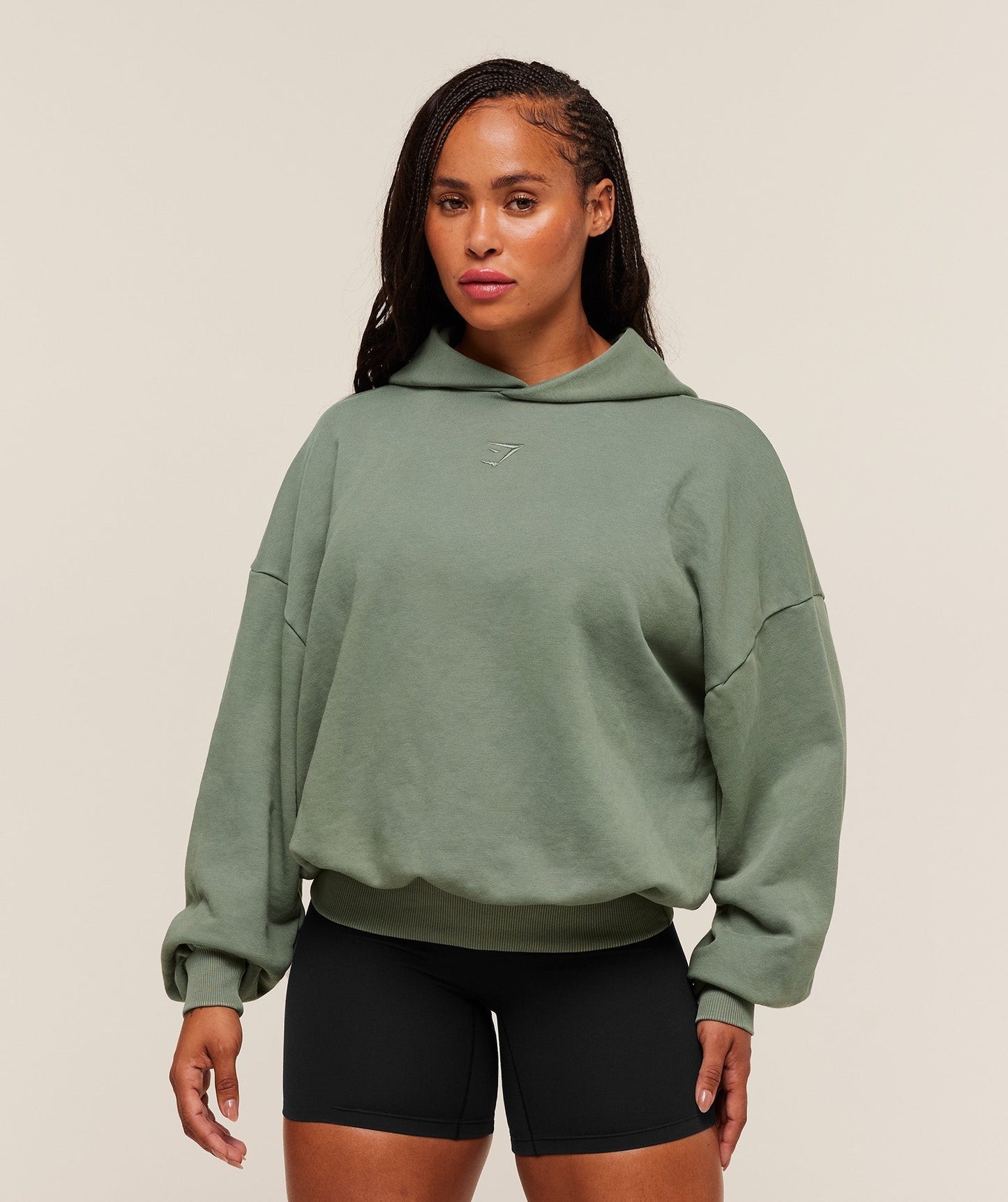 Gymshark Power Washed Oversized Hoodie - Unit Green/Acid Wash