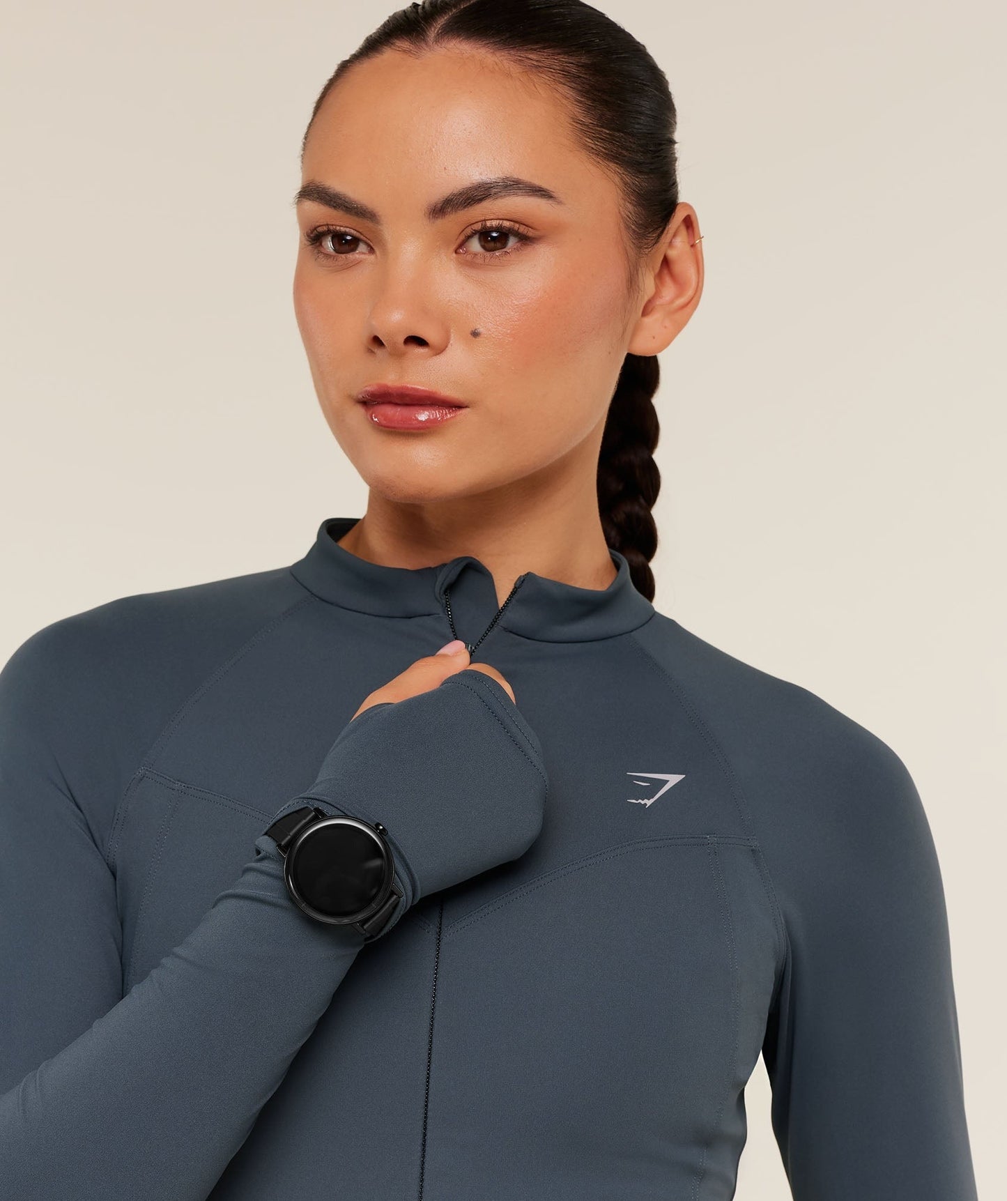 Gymshark Running Full Zip Jacket - Titanium Blue