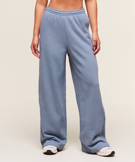 Gymshark Rest Day Sweats 2.0 Wide Leg Joggers - Worn Blue Marl