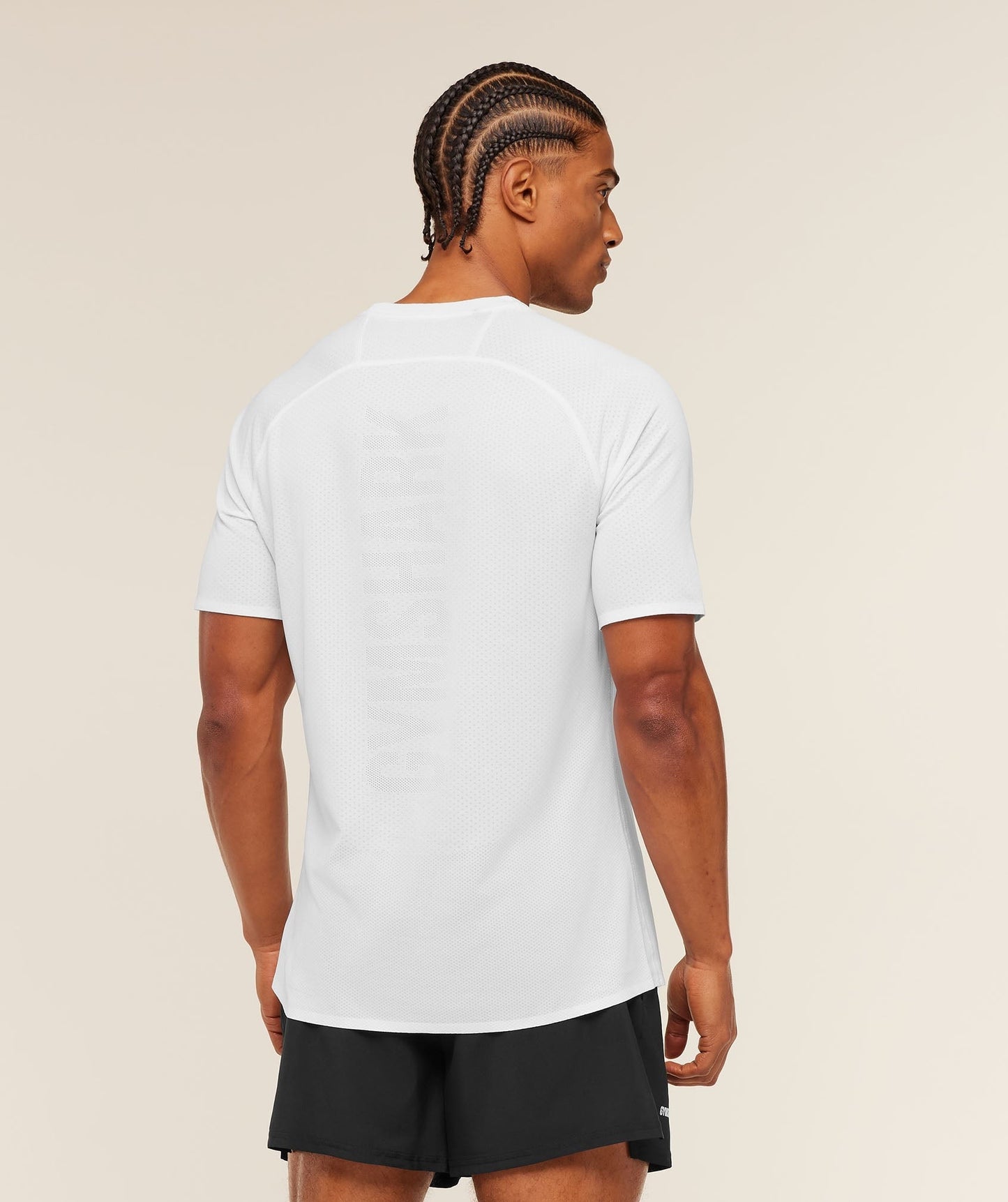 Gymshark Hybrid Engineered Jacquard T-Shirt - White