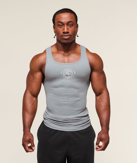 Gymshark Legacy Ribbed Tank - Denim Grey