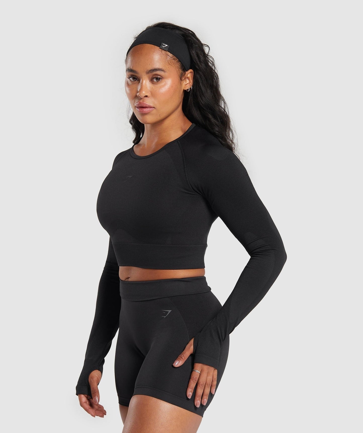Gymshark Flex Long Sleeve Crop Top - Black