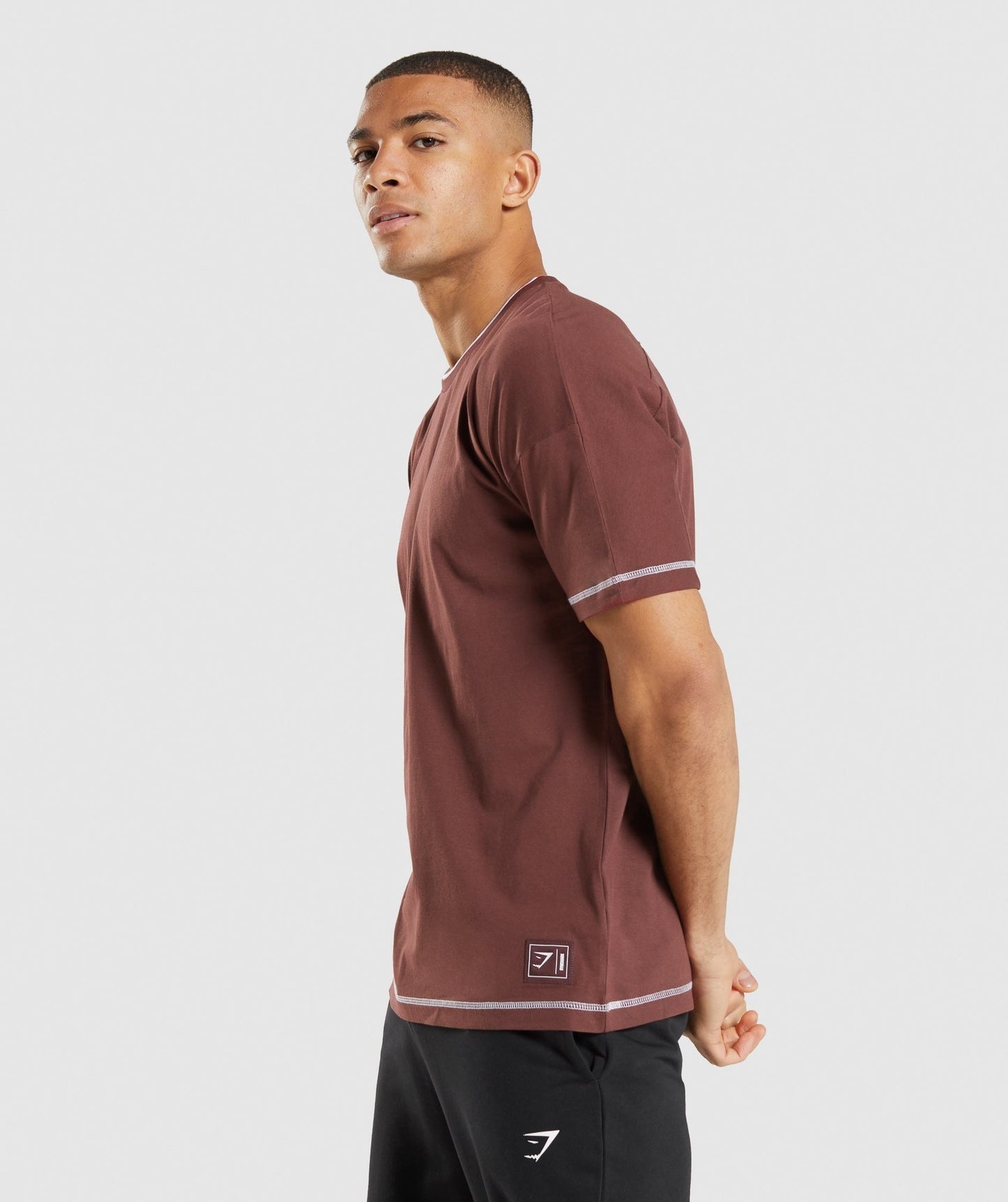 Gymshark Recess T-Shirt - Cherry Brown/White
