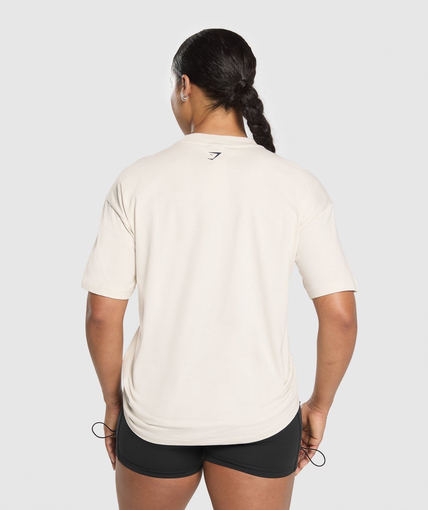 Gymshark Lifting Essentials Graphic Oversized T-Shirt - Oat White