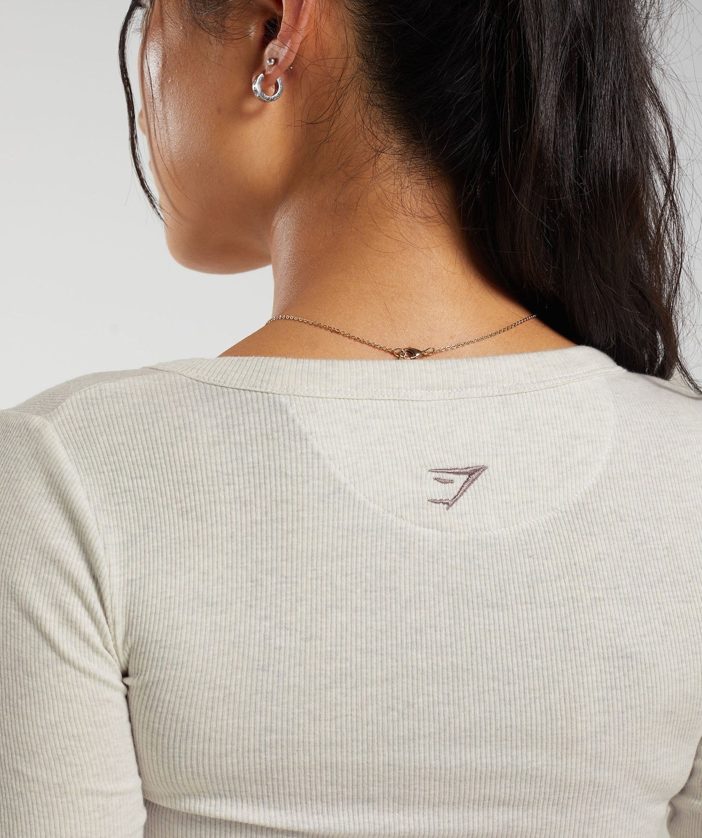 Gymshark Elevate Wrap Long Sleeve Top - Frost White Marl