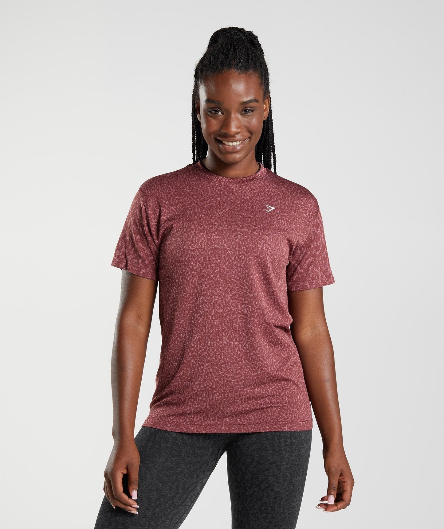 Gymshark Adapt Animal Seamless T-Shirt - Reef | Cherry Brown