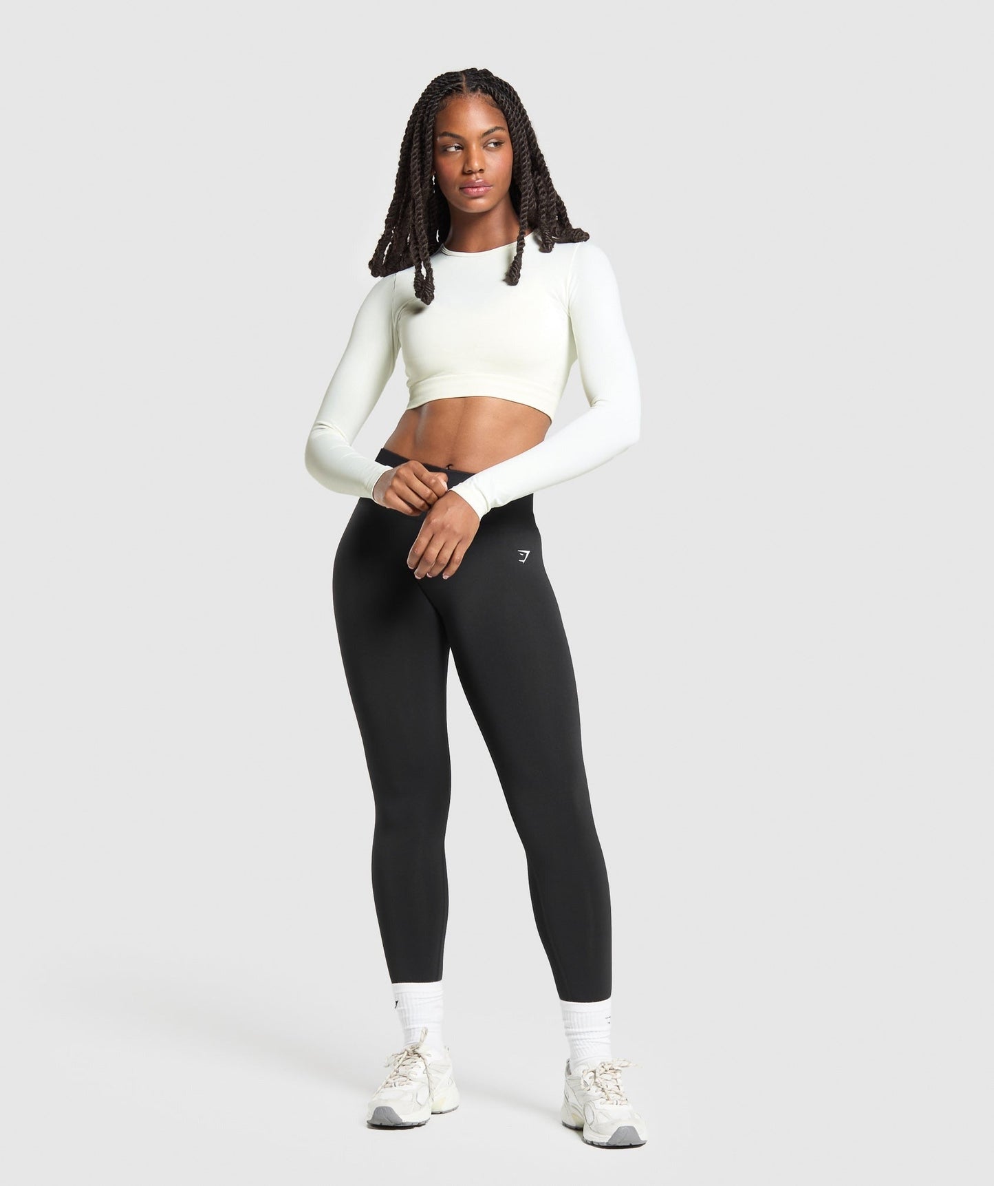Gymshark Everyday Seamless Long Sleeve Crop Top - Soft White
