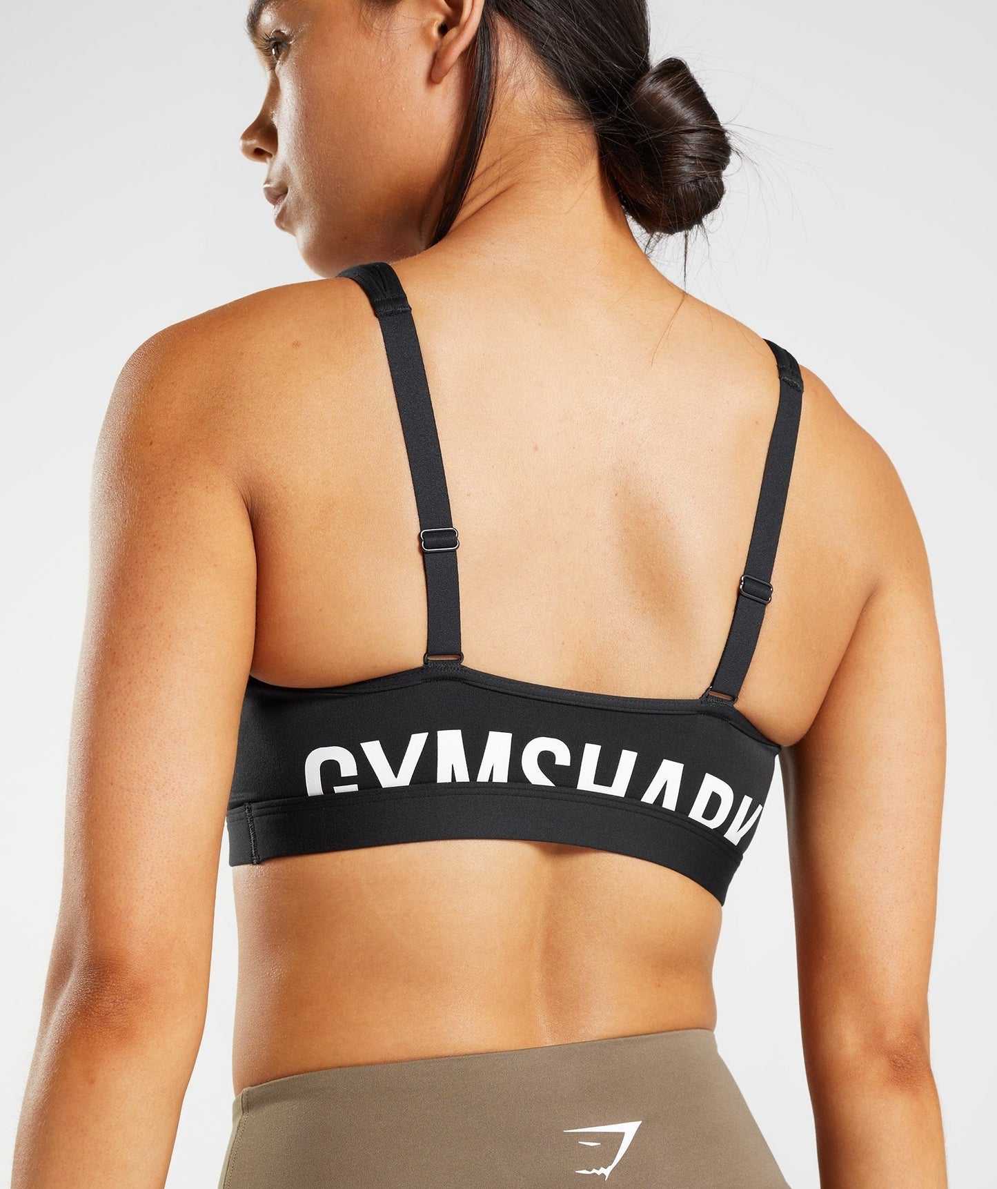 Gymshark FRACTION SPORTS BRA - Black/White
