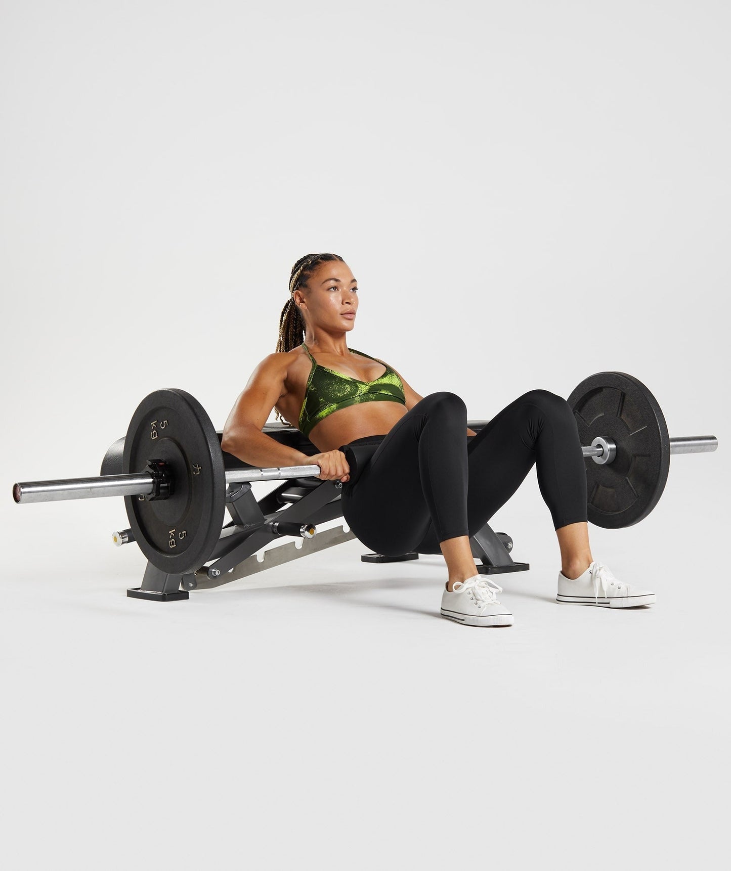 Gymshark GS Power Minimal Sports Bra - Moss Olive Print