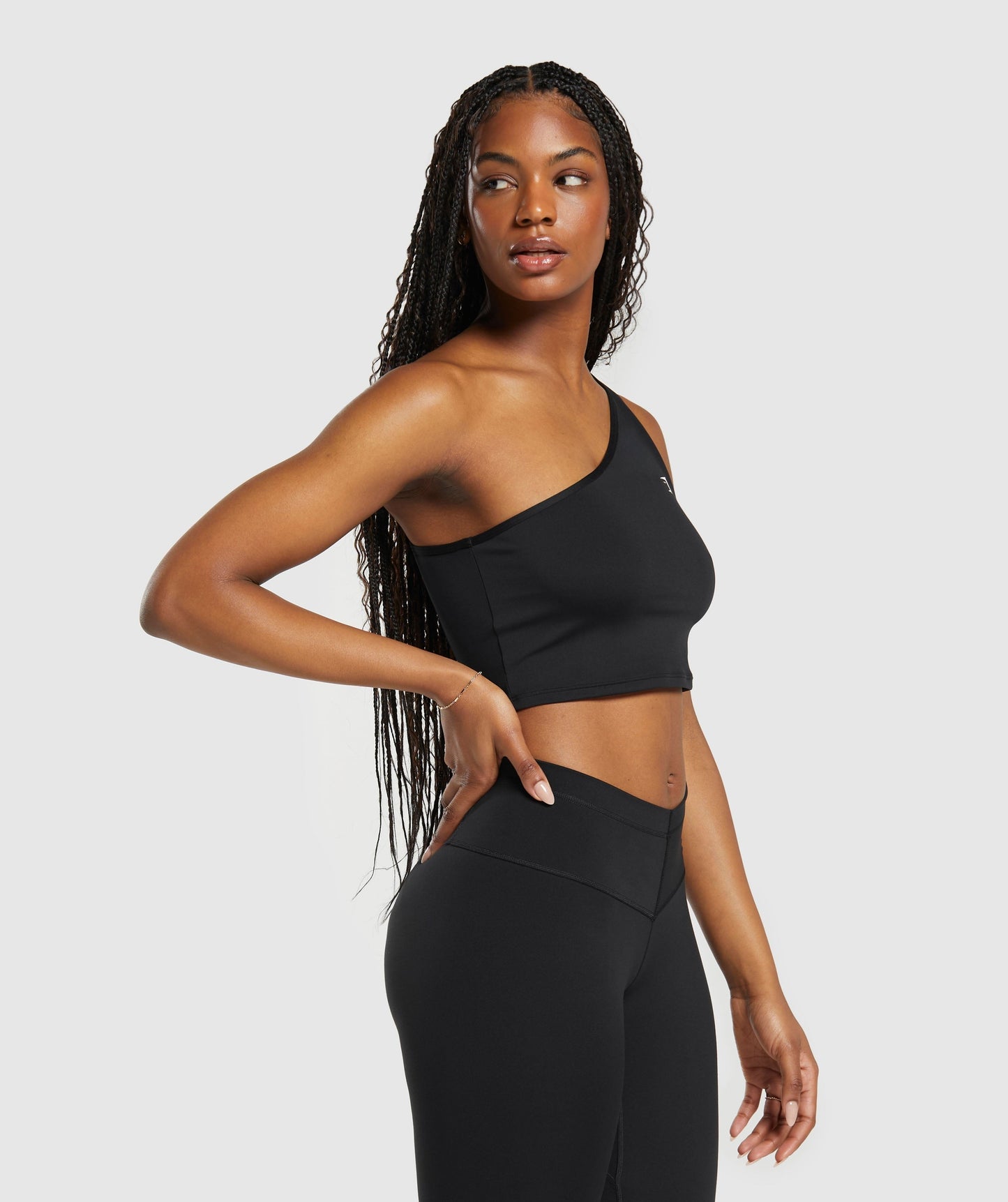 Gymshark Everyday One Shoulder Ruched Tank - Black