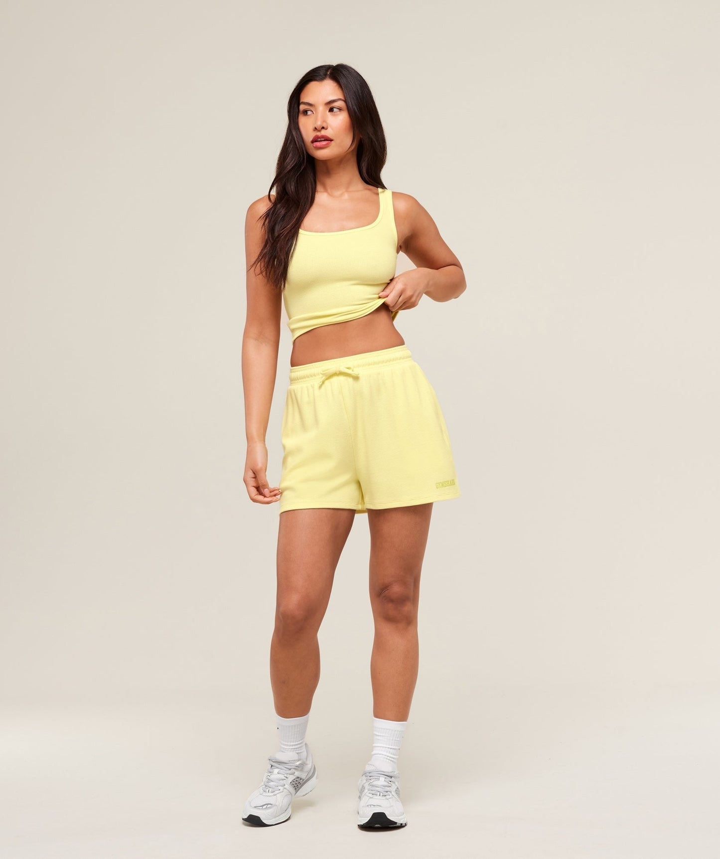 Gymshark Waffle Cropped Tank - Refresh Yellow