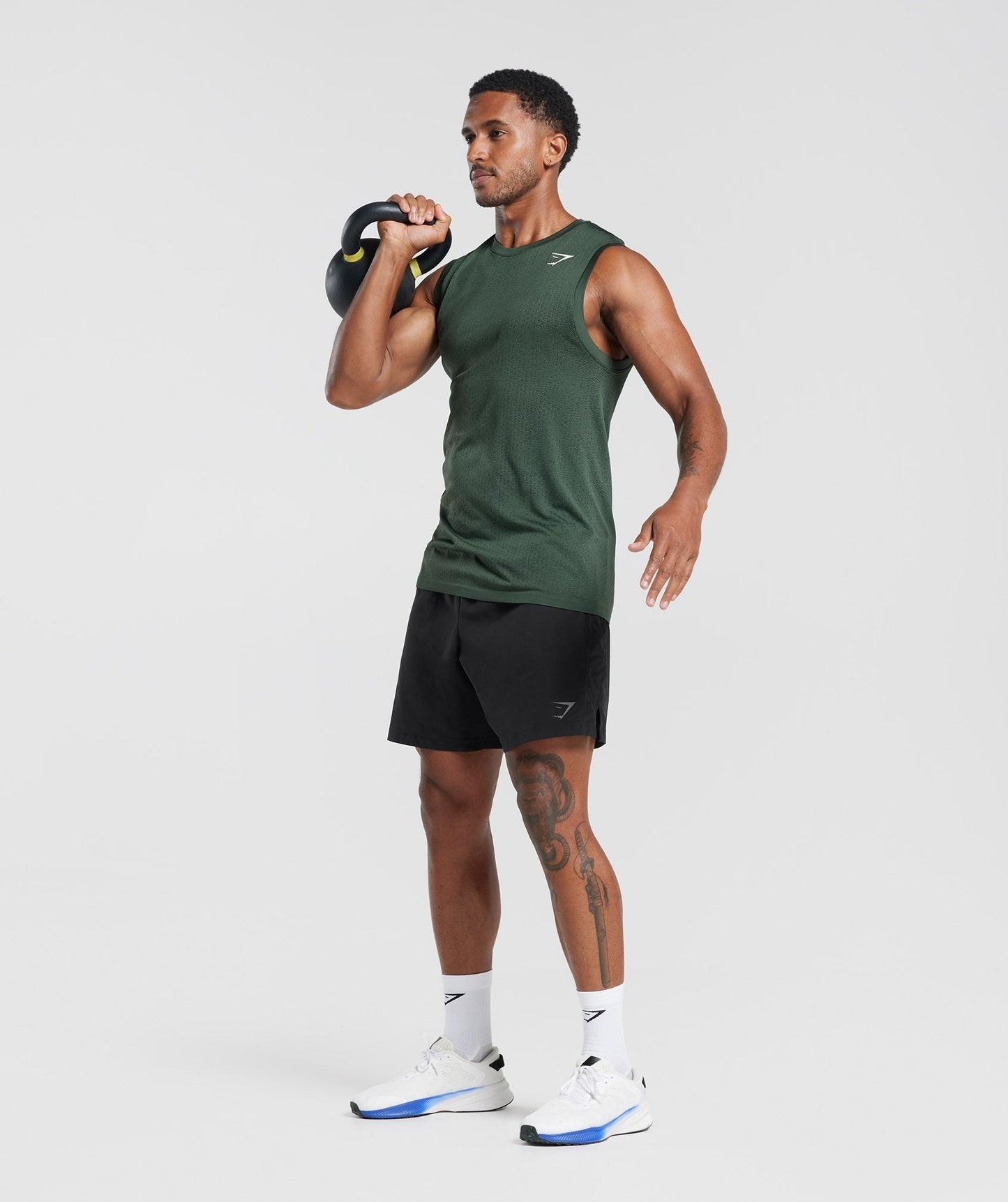 Gymshark Sport Seamless Tank - Fog Green/Black