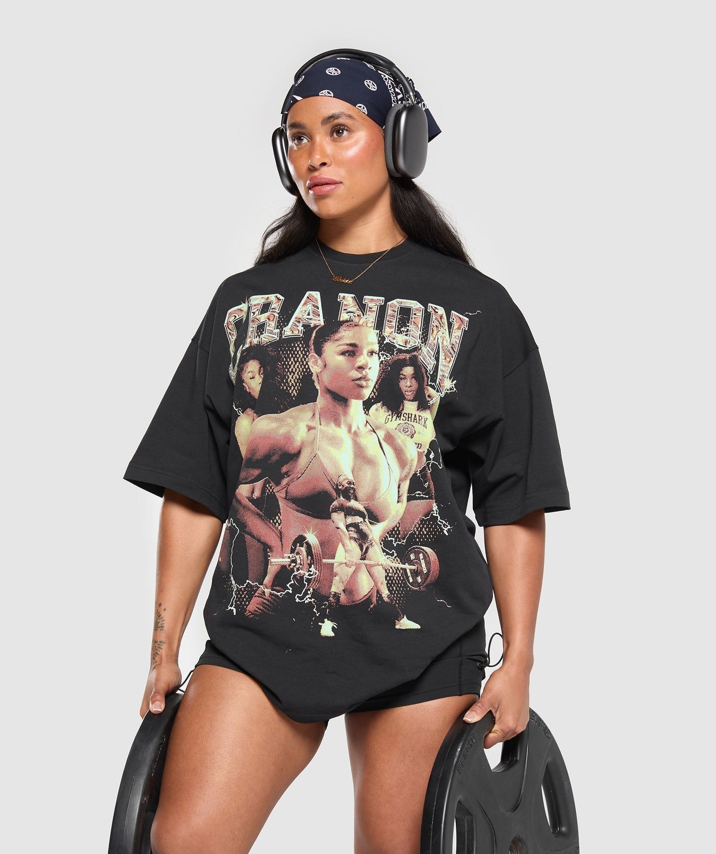Gymshark Cranon Bootleg Graphic T-Shirt - Black