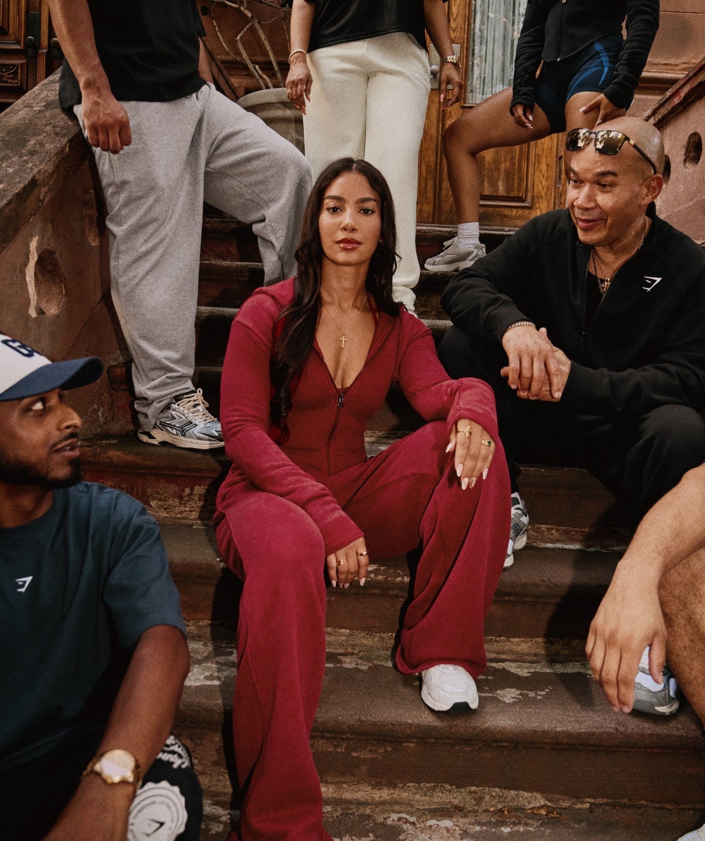 Gymshark x Analis Tracksuit Pants - Reps Red/Wash