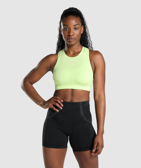 Gymshark Apex Seamless Sports Bra - Green/Light Green