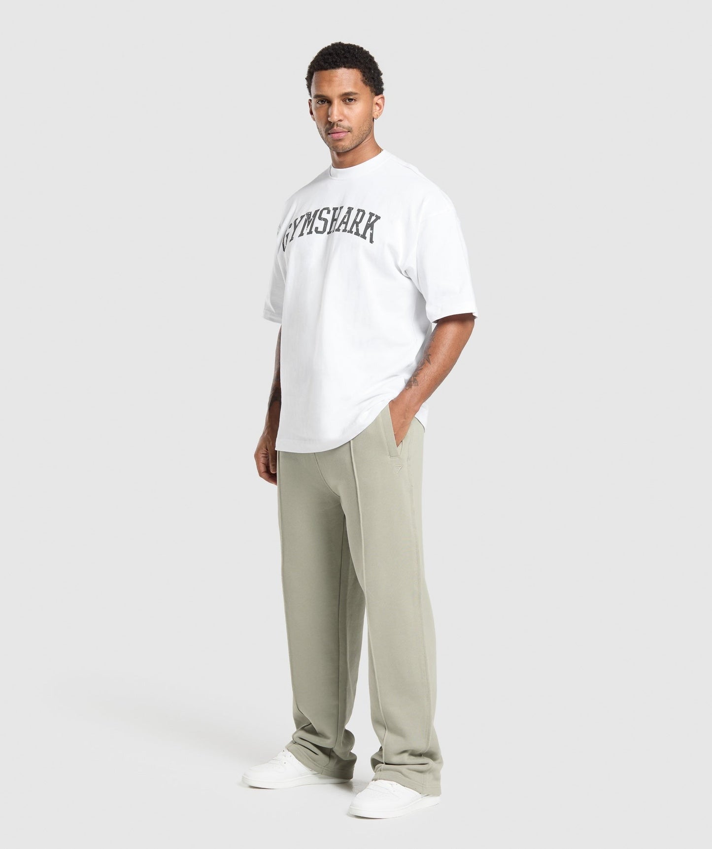 Gymshark Wide Leg Pants - Chalk Green