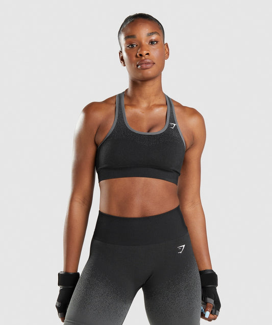 Gymshark Adapt Ombre Seamless Sports Bra - Black/Grey