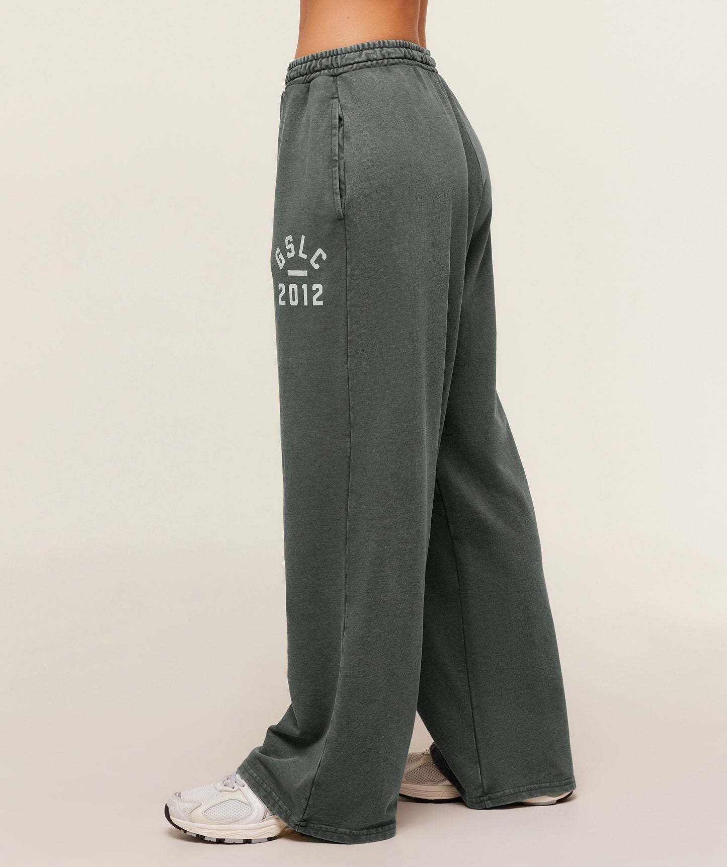 Gymshark Lifting Club 2012 Graphic Wide Leg Joggers - Slate Teal/Wash