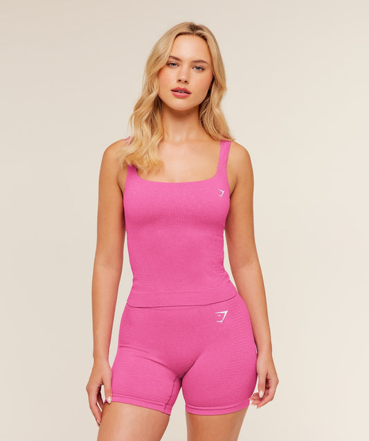Gymshark Vital Tank With Shelf - Super-Set Pink/Marl