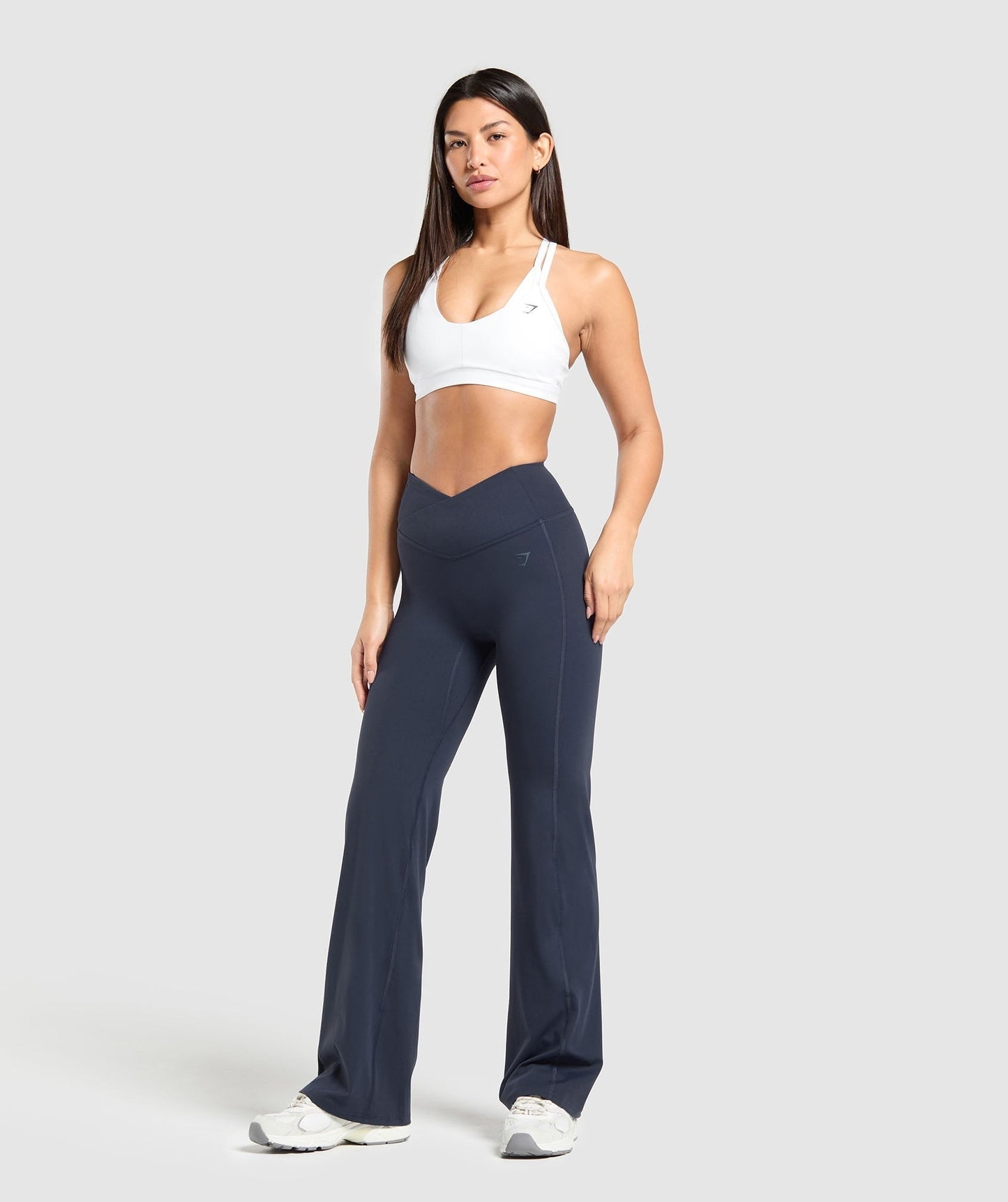 Gymshark Crossover Flared Regular Leggings - Heavy Blue