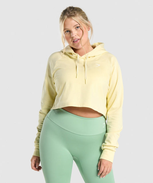 Gymshark Training Cropped Hoodie - Light Yellow