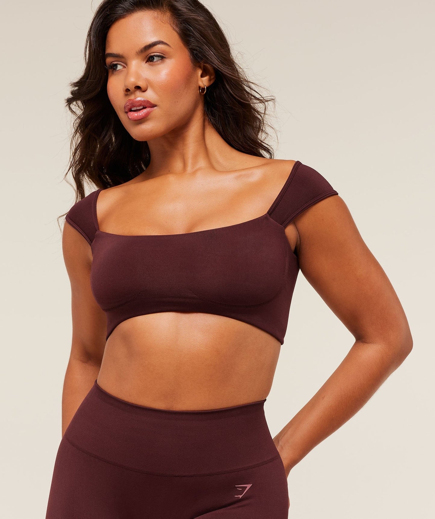 Gymshark Soft Sculpt Cap Sleeve Bralette - Rich Maroon