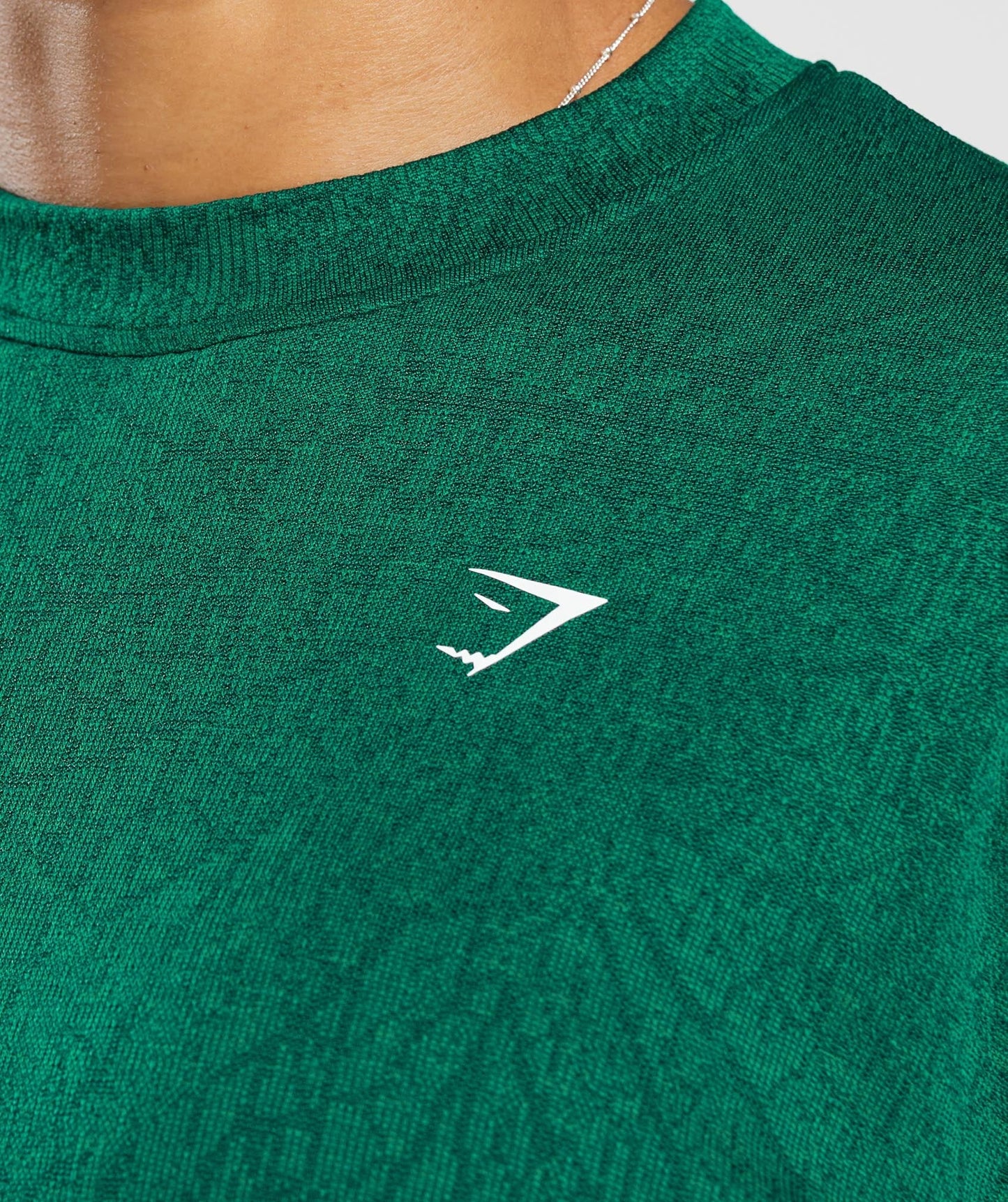 Gymshark Adapt Pattern Seamless Loose Top - Forest Green/Rich Green