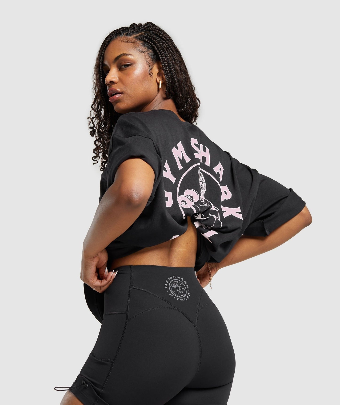 Gymshark Miami Graphic T-Shirt - Black/Dolly Pink
