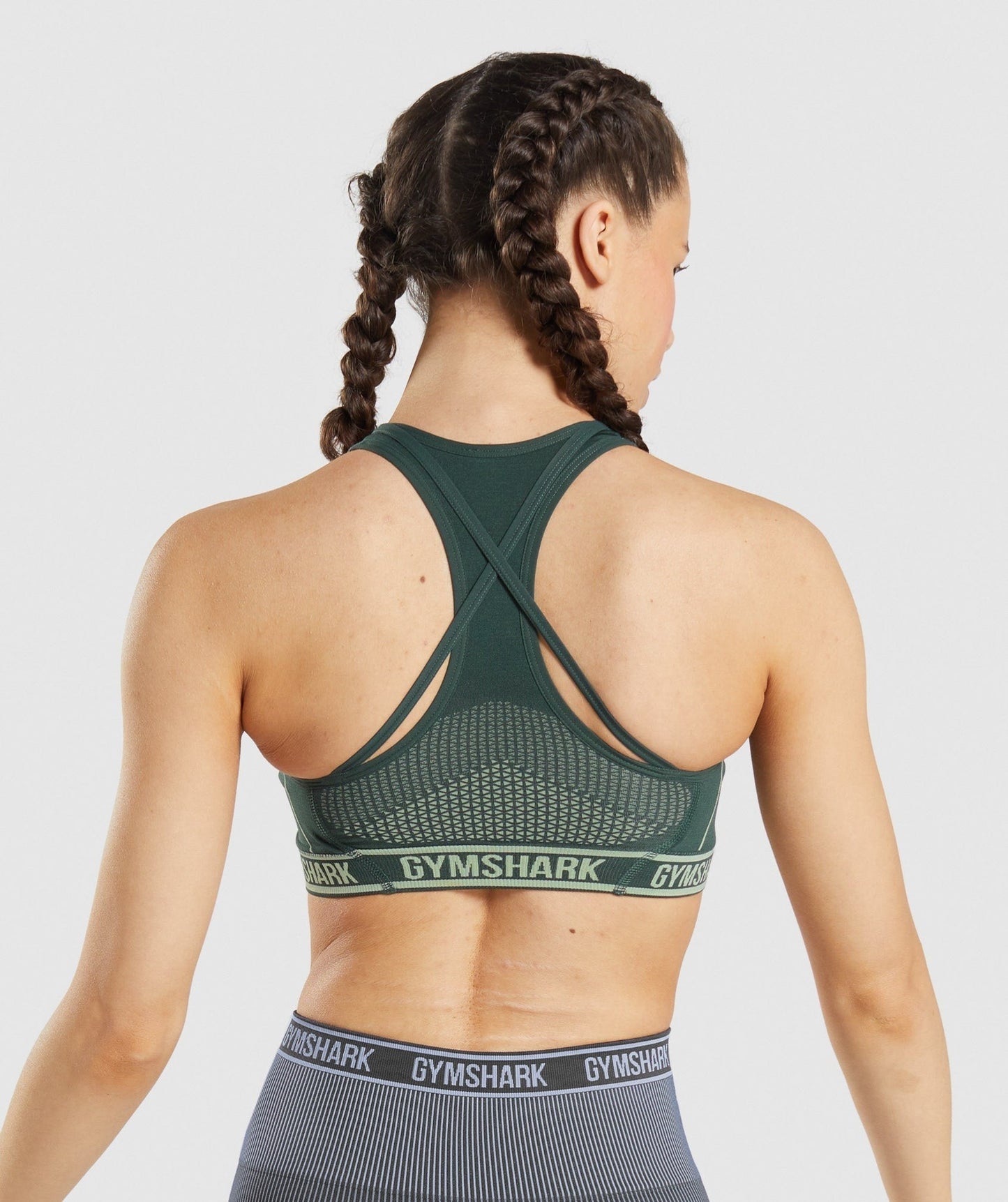 Gymshark Apex Seamless Sports Bra - Obsidian Green/Cucumber Green