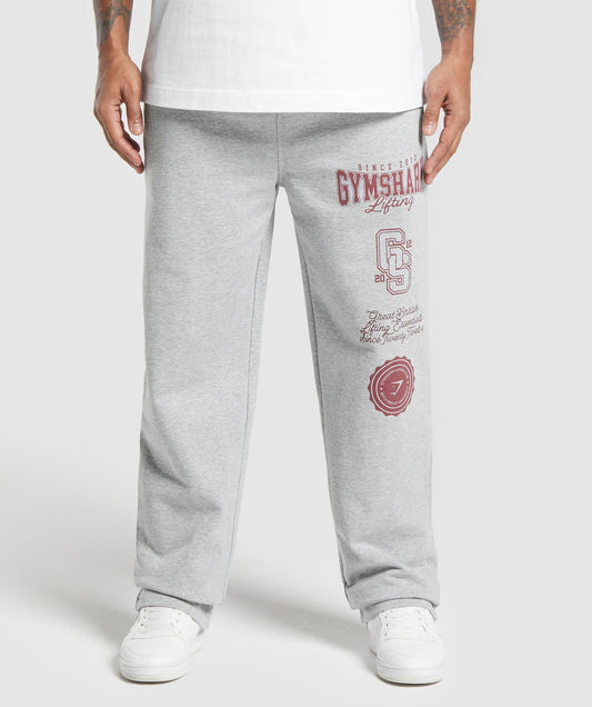 Gymshark Lifting Essentials Straight Leg Pant - Light Grey Core Marl