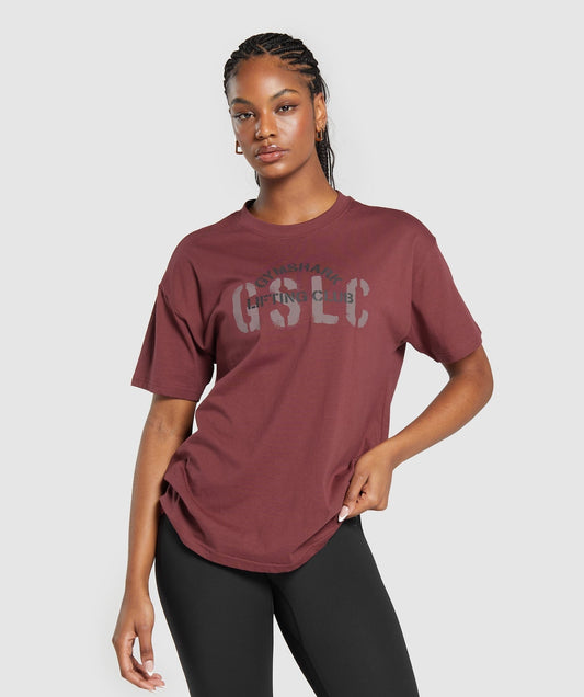 Gymshark Built Oversized T-Shirt - Washed Burgundy