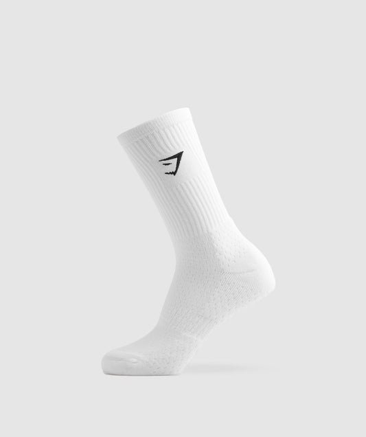 Gymshark Premium Sharkhead Crew Sock - White
