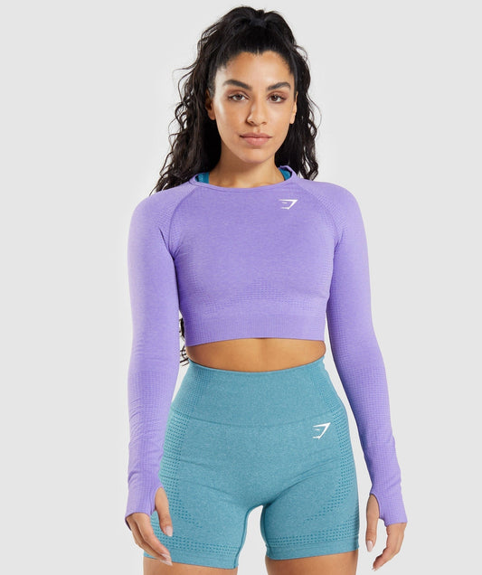 Gymshark Vital Crop Top - Bright Purple Marl