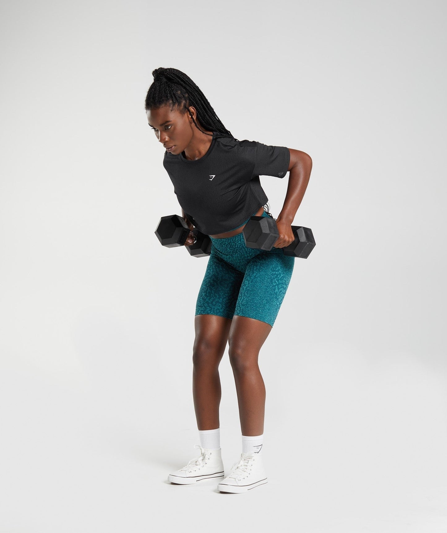 Gymshark Adapt Animal Seamless Crop Top - Reef | Black