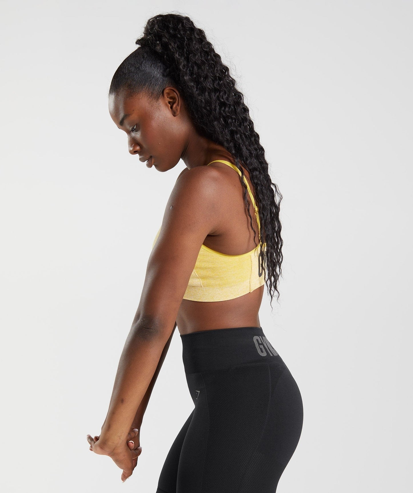 Gymshark Flex Strappy Sports Bra - Medallion Yellow/White Marl