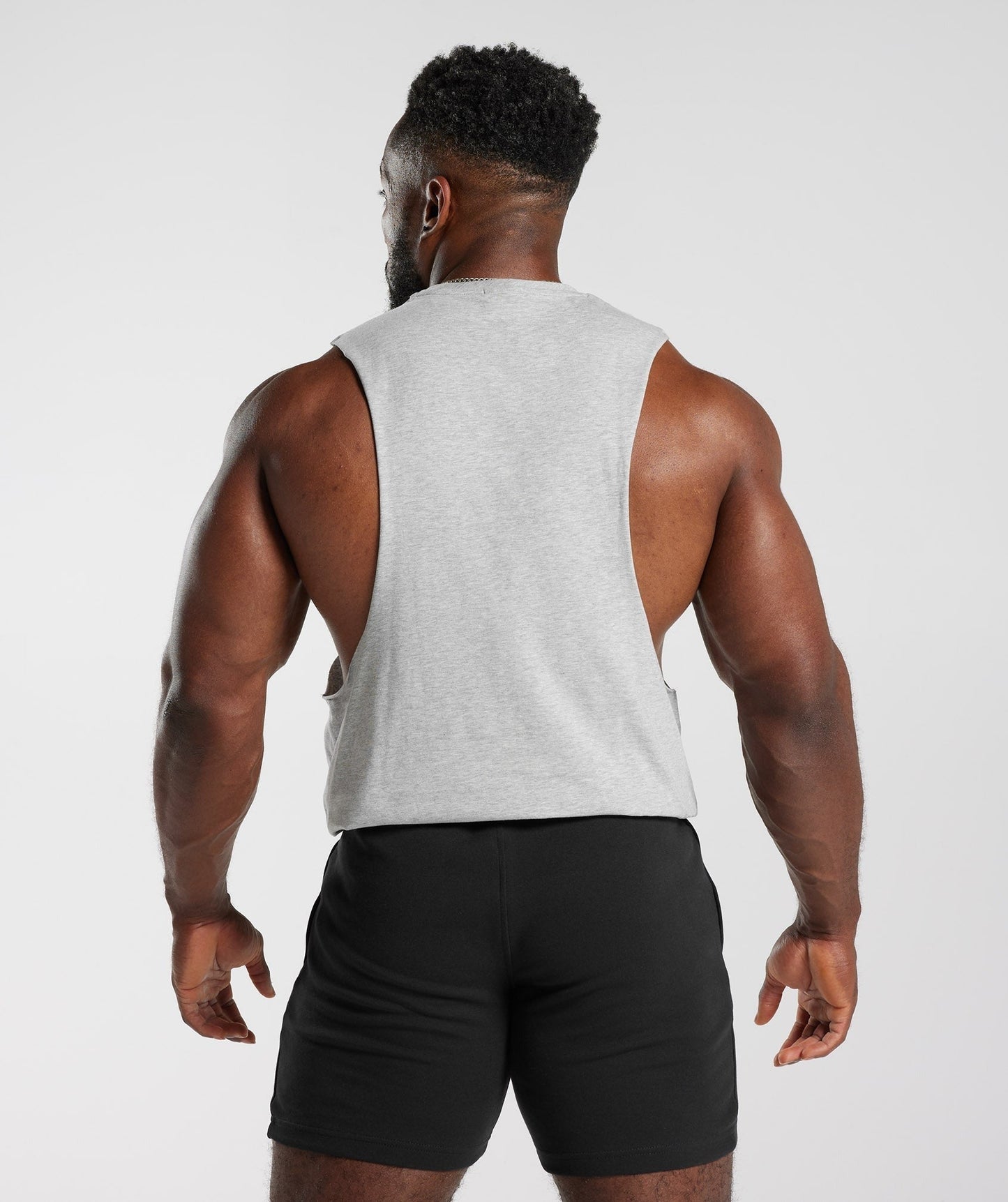 Gymshark Retrowave Drop Arm Tank - Light Grey Core Marl