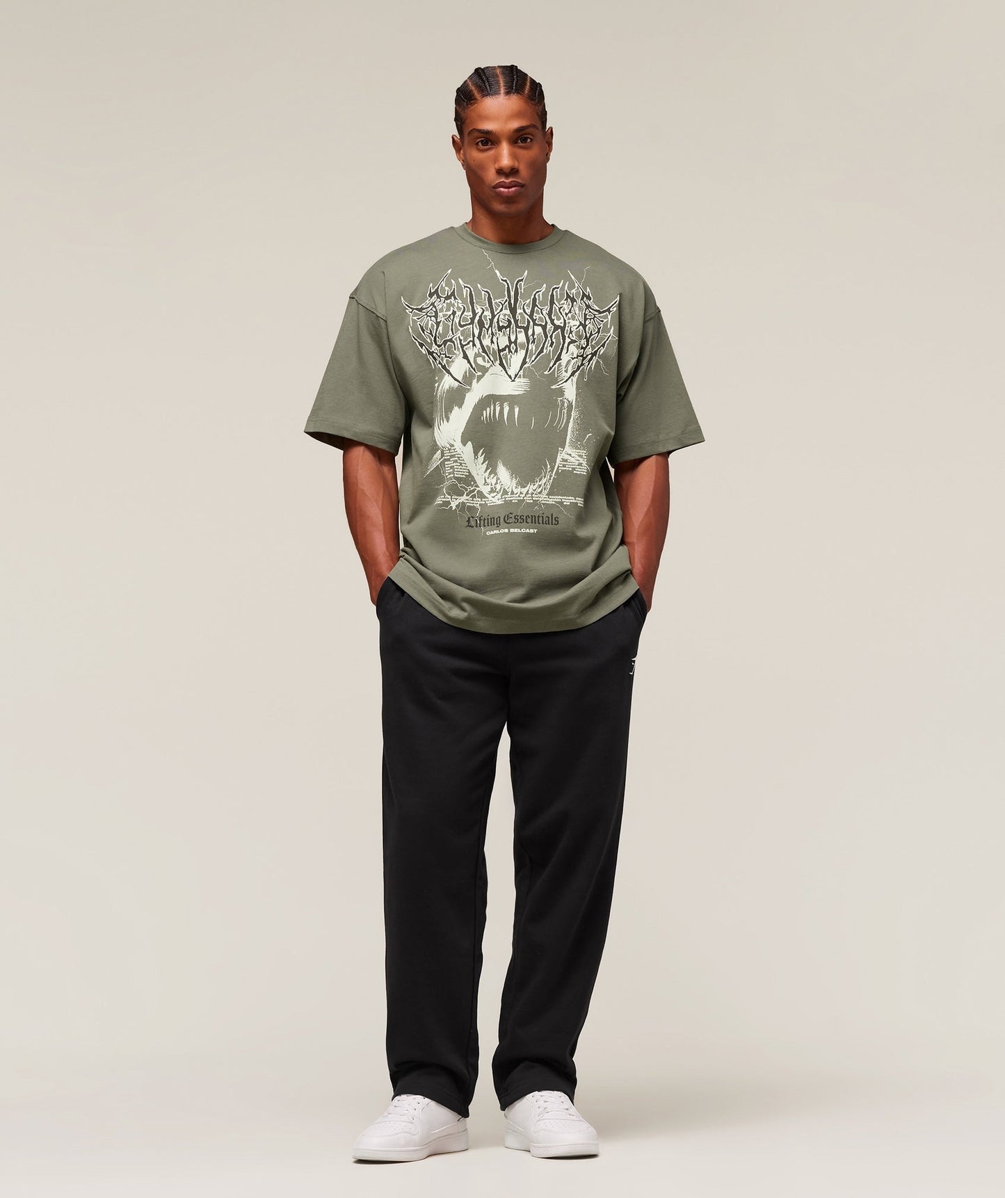 Gymshark Carlos Belcast x Rest Day Essential T-Shirt - Base Green