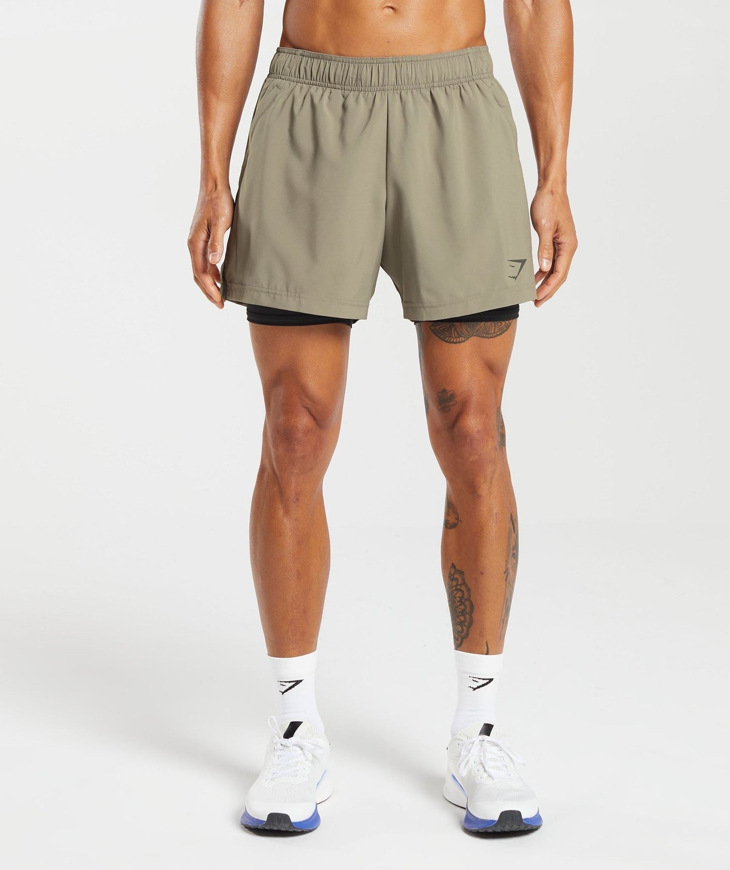 Gymshark Sport 5" 2 in 1 Shorts - Linen Brown/Black