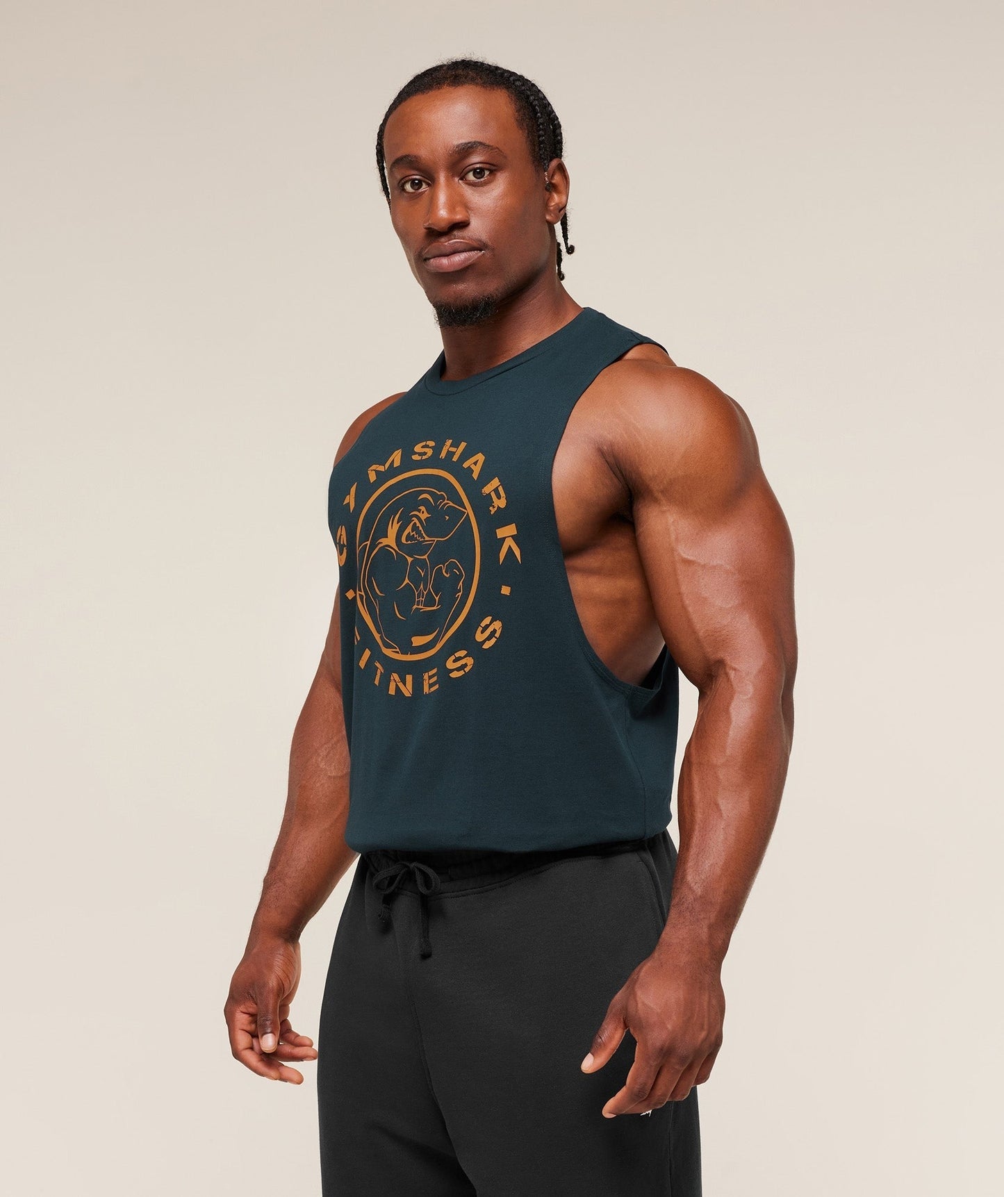 Gymshark Legacy Drop Arm Tank - Deep Petrol Blue