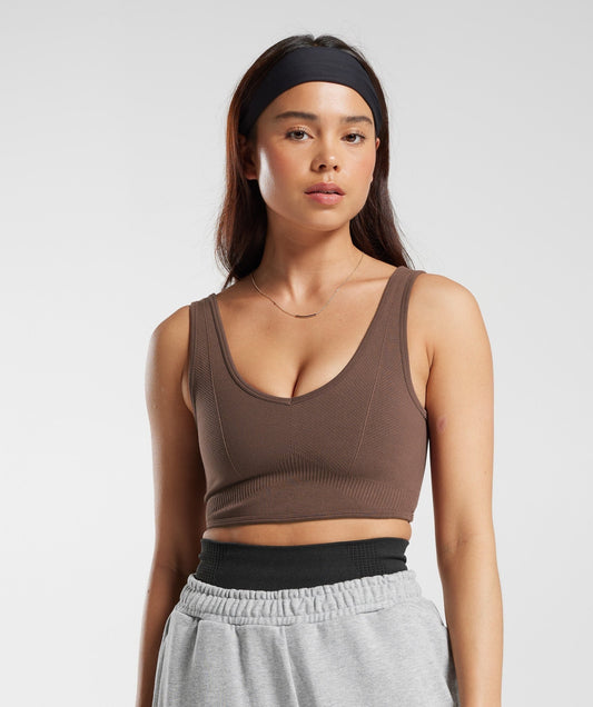 Gymshark Rest Day Seamless Bralette - Oak Brown